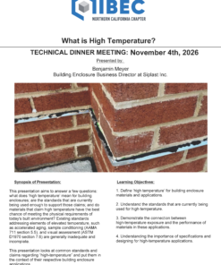 November 4th - Technical Dinner:  What is High Temperature?