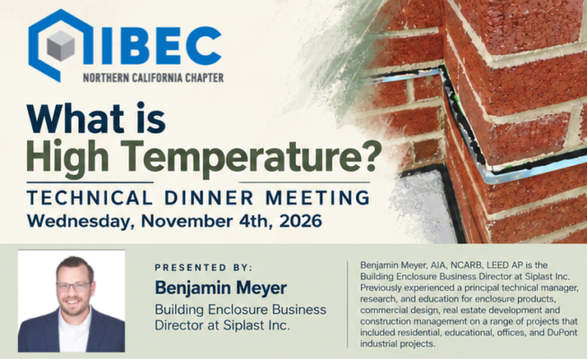 IIBEC Northern California Chapter Banner for "What is High Temperature" technical dinner.